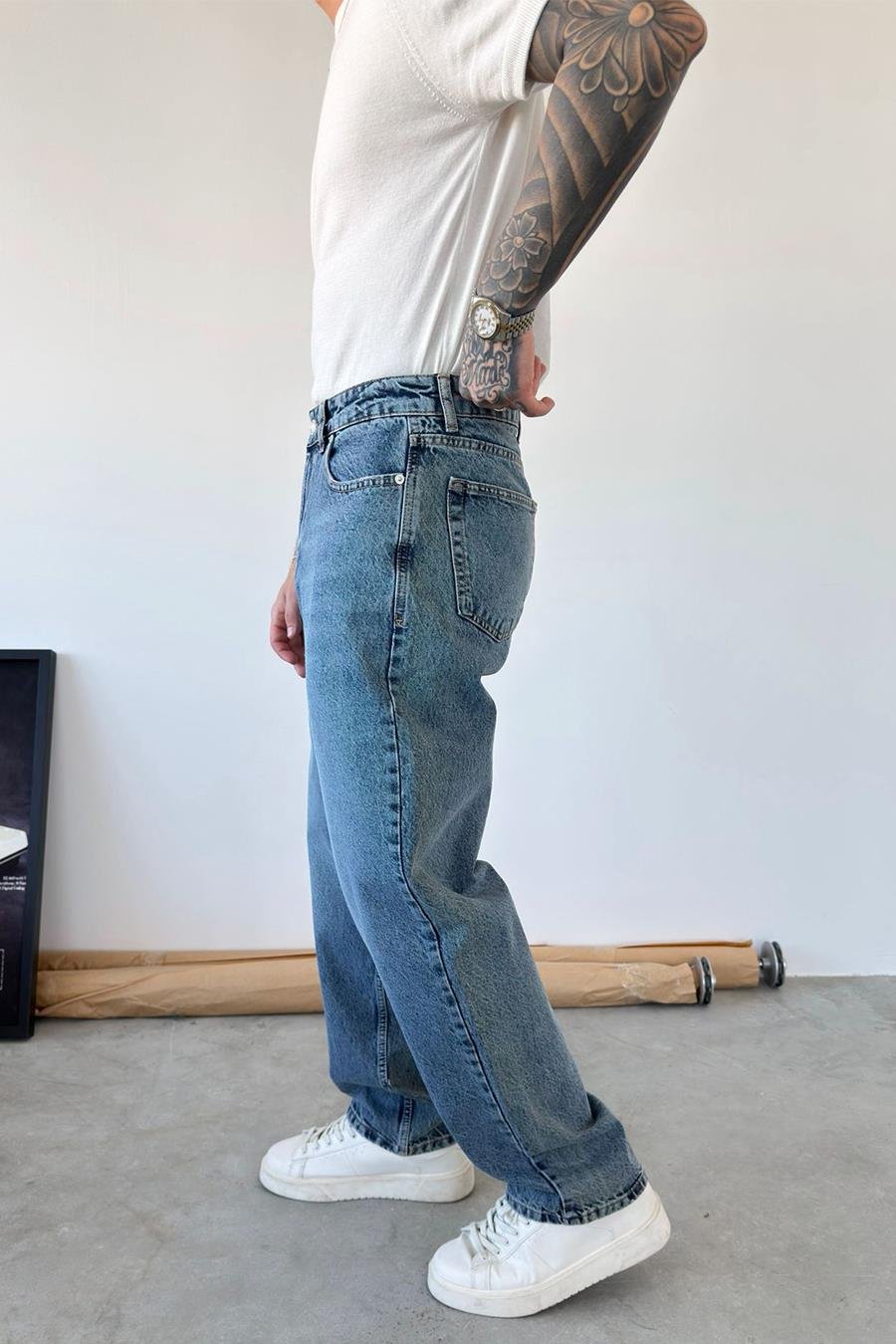 Buz Mavi Basic Regular Pantolon