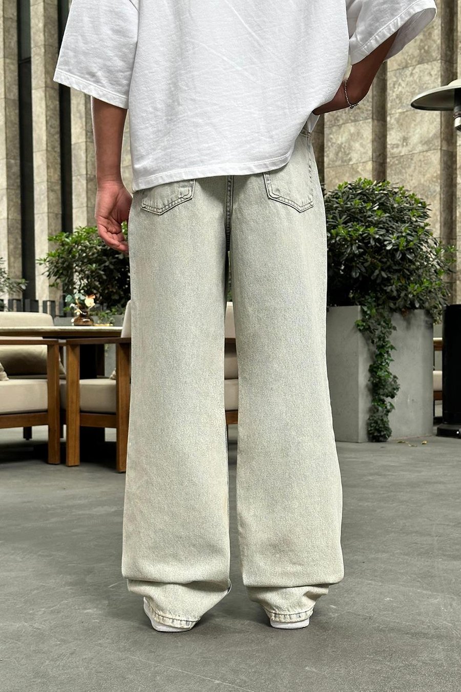 Buz Mavi Eskitme  R22 DL Old School Baggy Pantolon