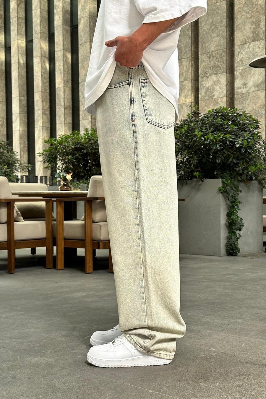 Buz Mavi Eskitme  R22 DL Old School Baggy Pantolon