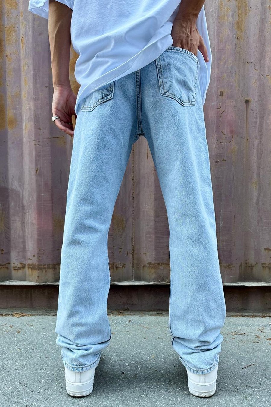 Buz Mavi Neon Buz Mavi Skeleton Baggy Pantolon