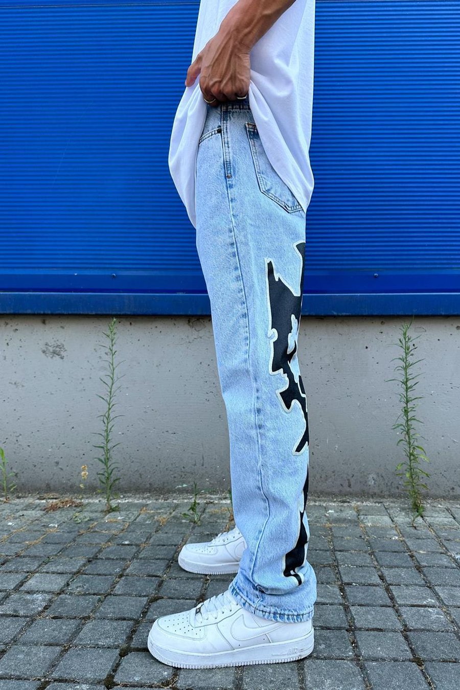 Buz Mavi Neon Chaos Night Baggy Pantolon