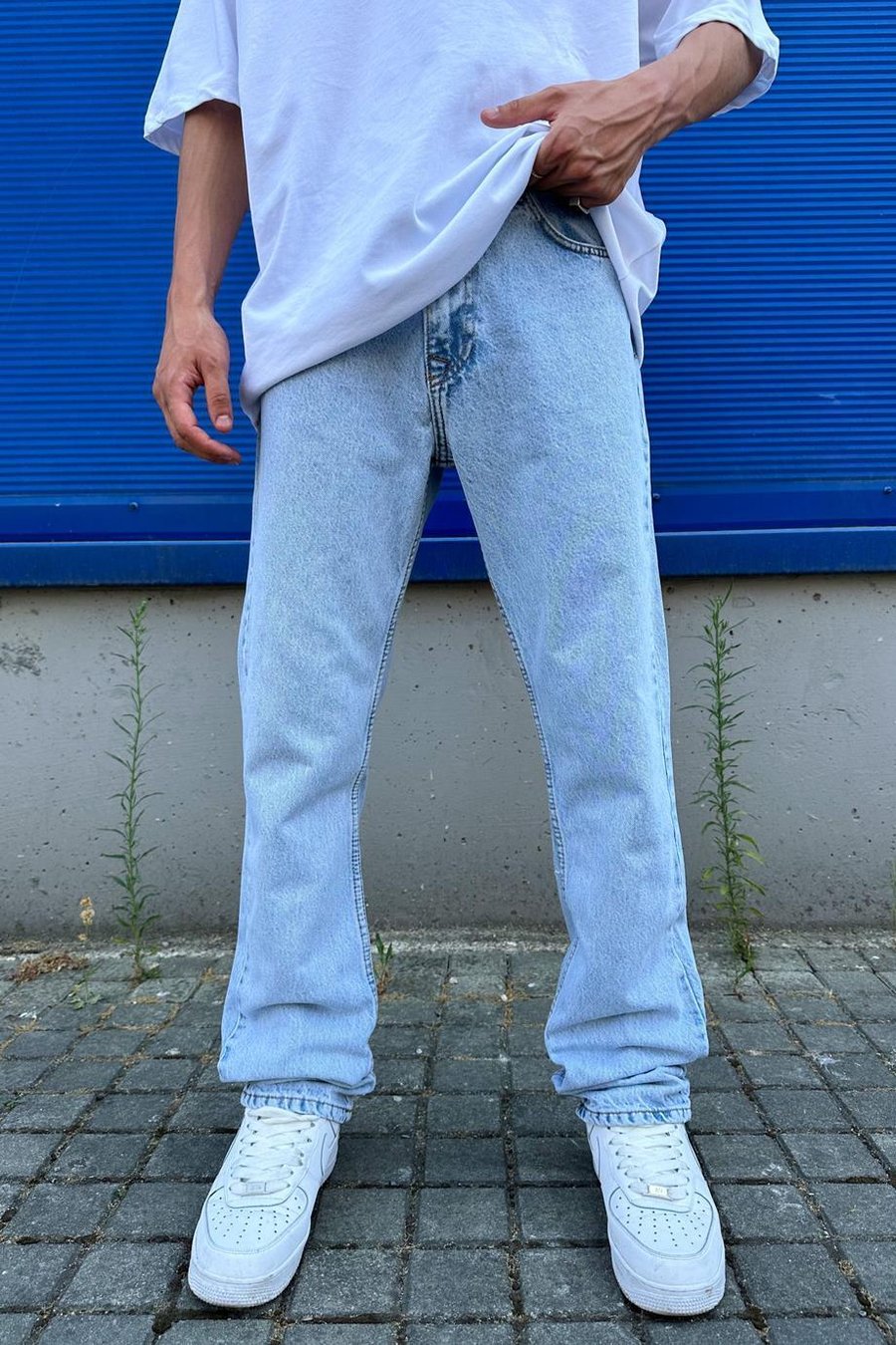 Buz Mavi Neon Chaos Night Baggy Pantolon