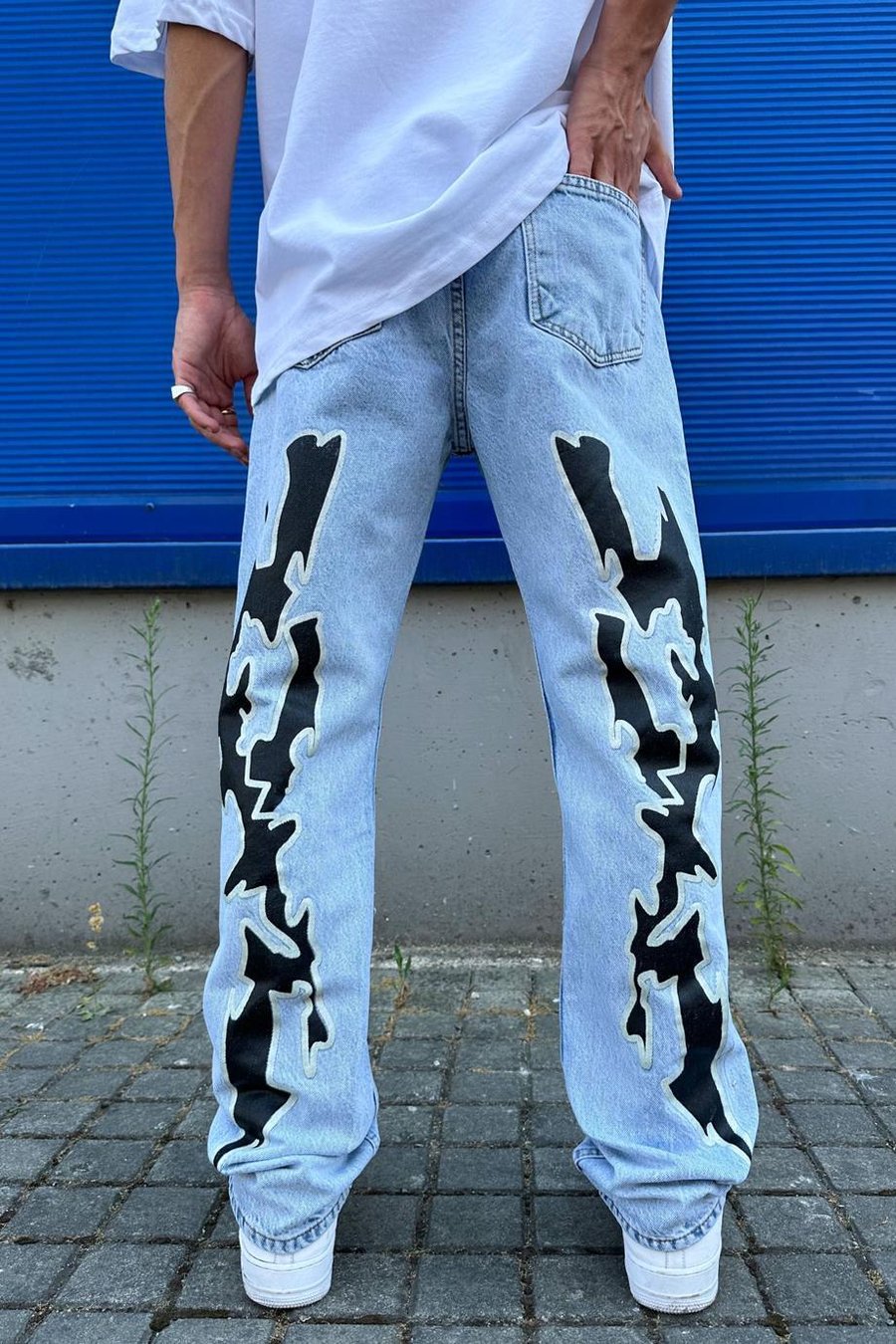 Buz Mavi Neon Chaos Night Baggy Pantolon