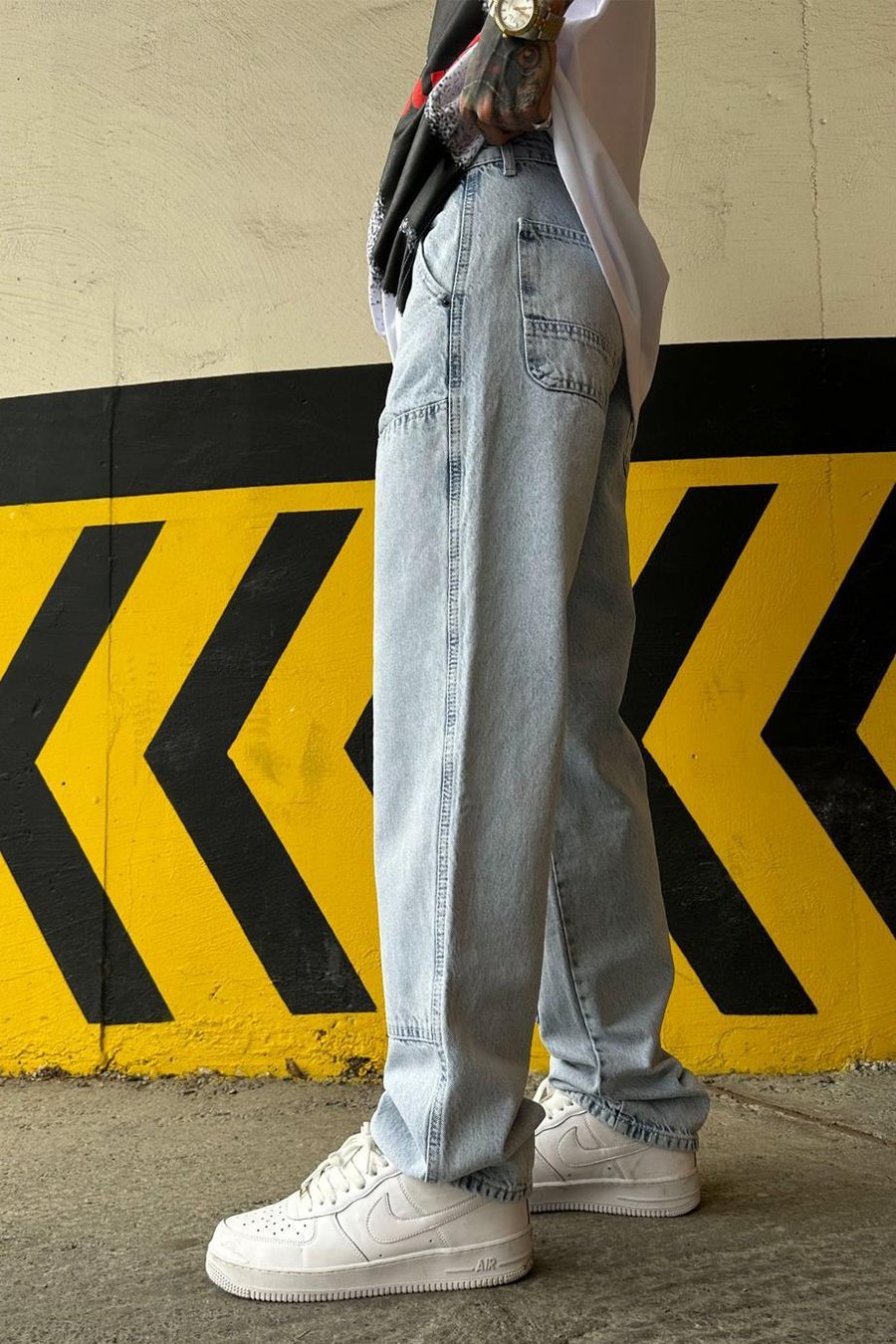 Buz Mavi Patch Detay C1 Baggy Pantolon