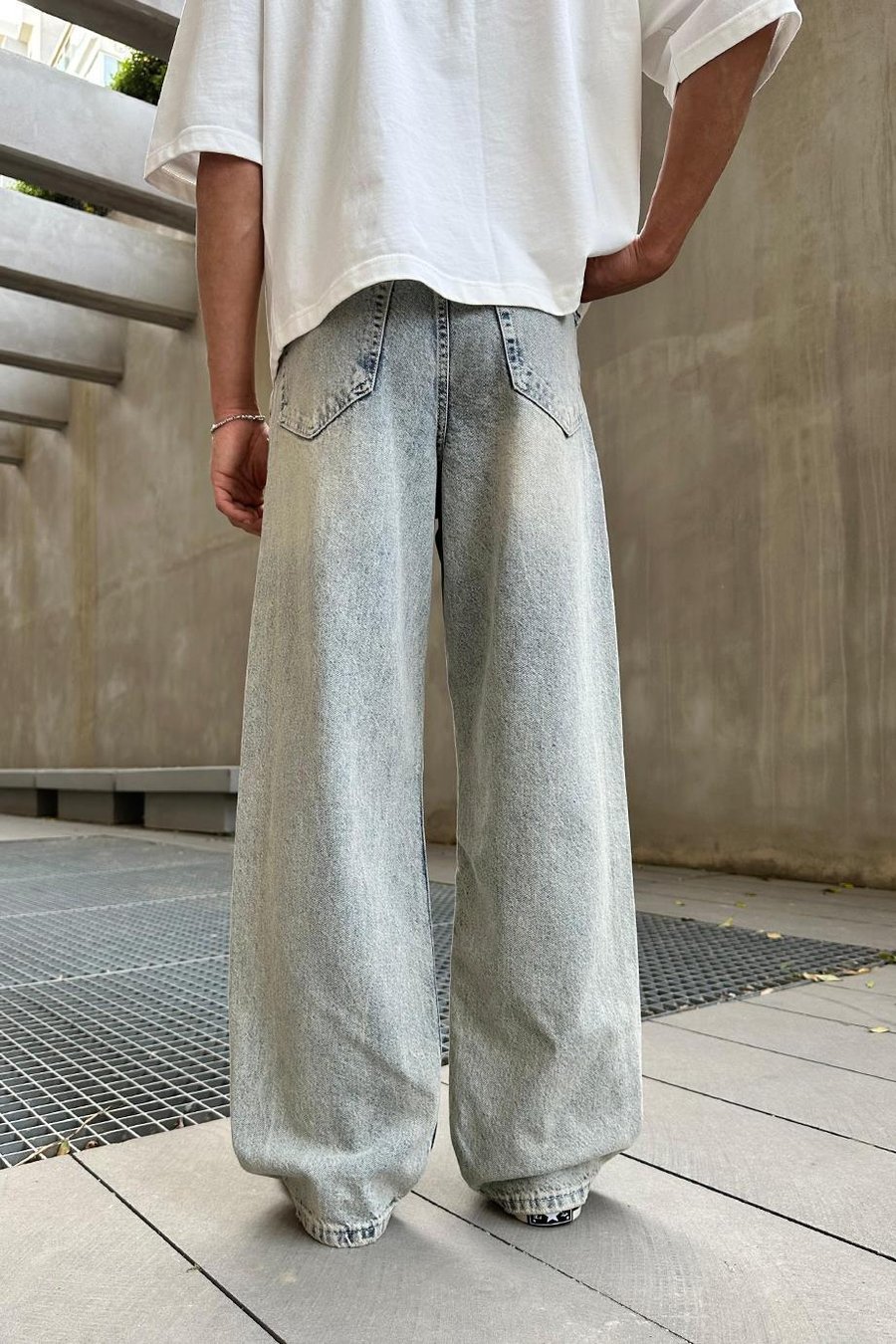 Buz Mavi Soft Degrade GO Ekstra Bol Baggy Pantolon