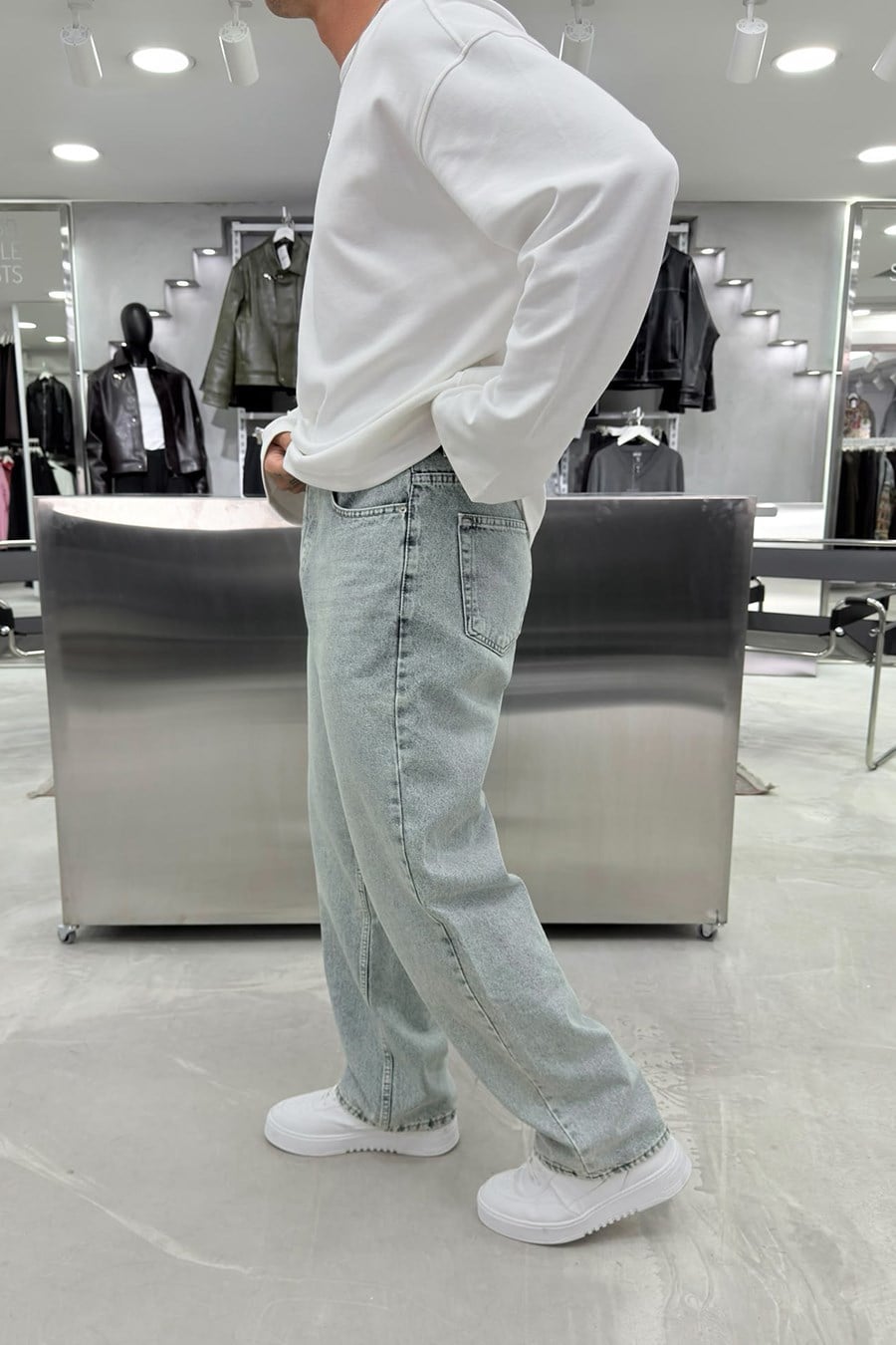 Buz Mavi Soft Degrade Premium Baggy Pantolon