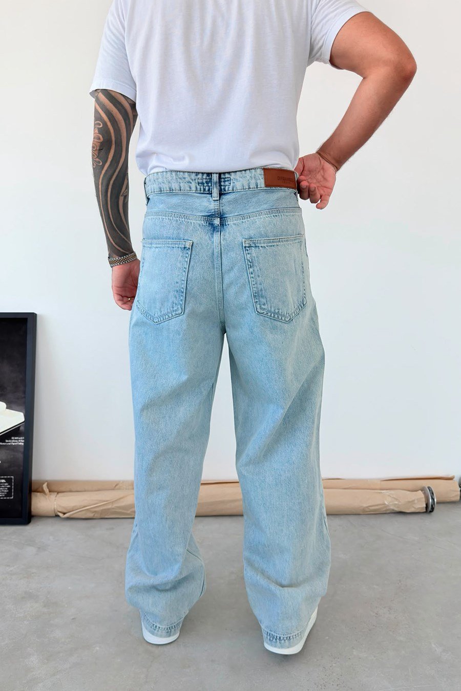 Buz Mavi Soft Degrade Süper Baggy Pantolon