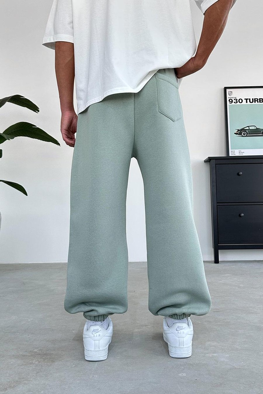 Buz Yeşil Cozy Basic Paça Stoperli Baggy Eşofman