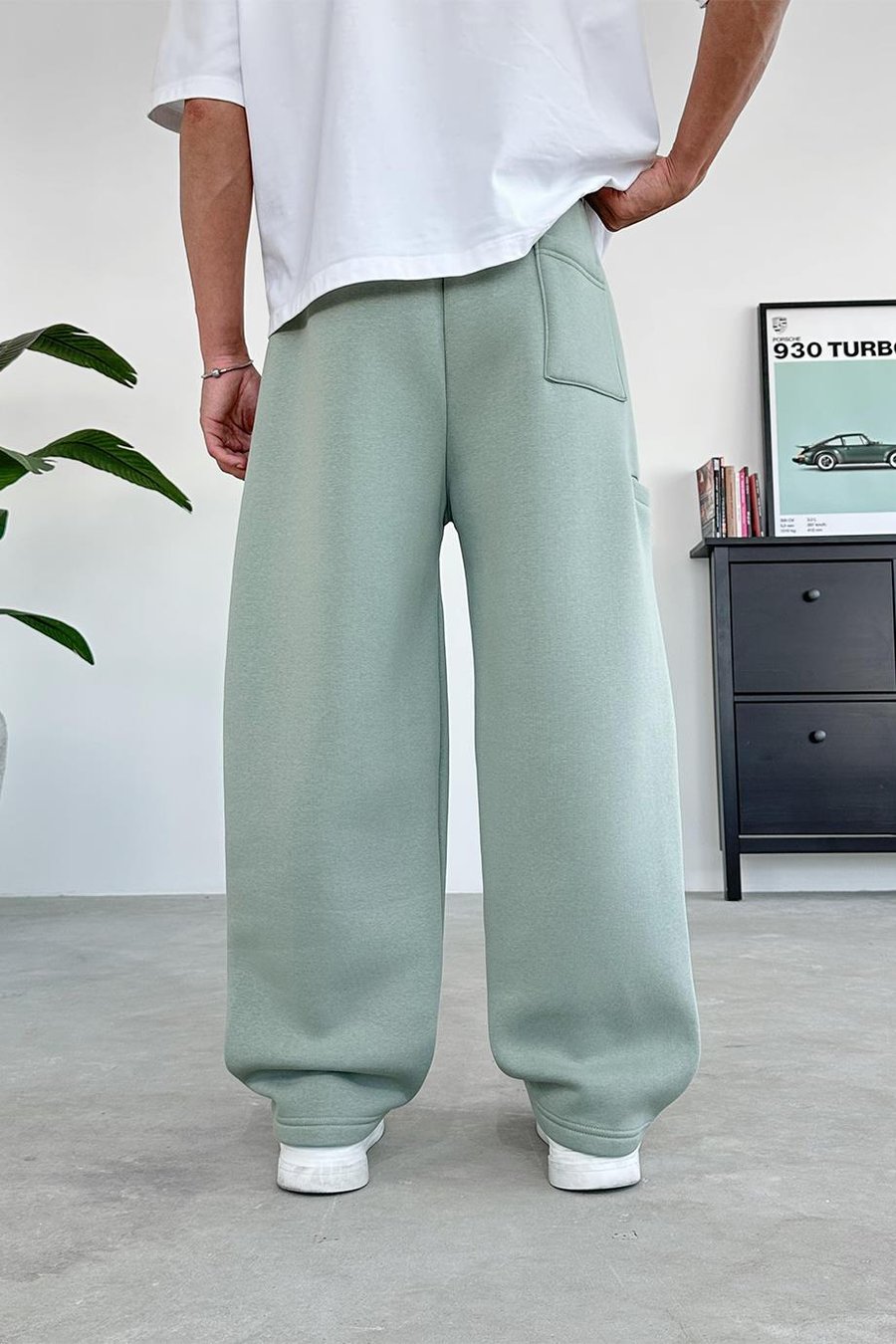 Buz Yeşil Cozy Basic Pileli Baggy Eşofman