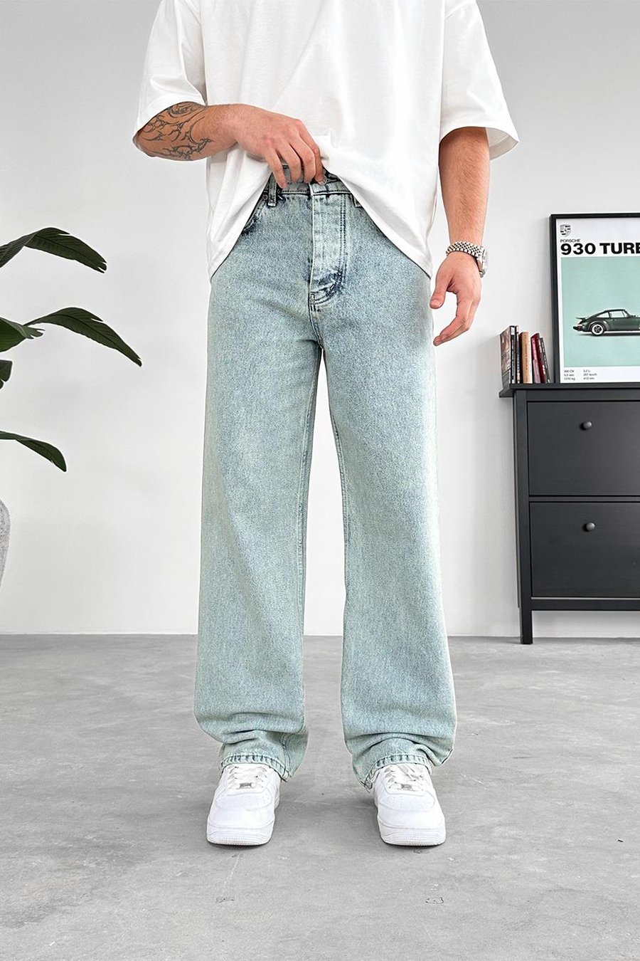 Dokulu Buz Mavi Basic Premium Regular Pantolon