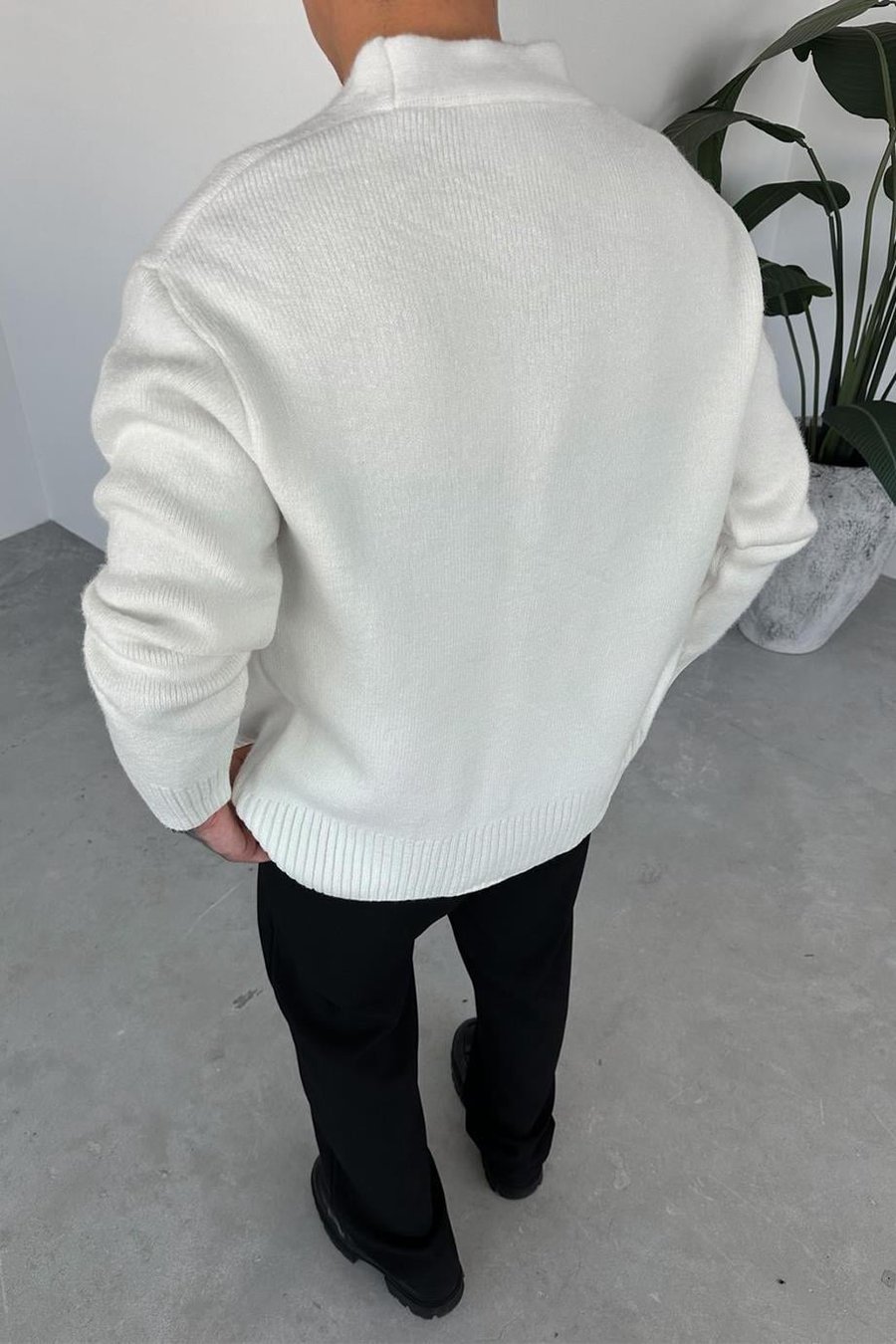 Ekru Basic Soft Relaxed Hırka