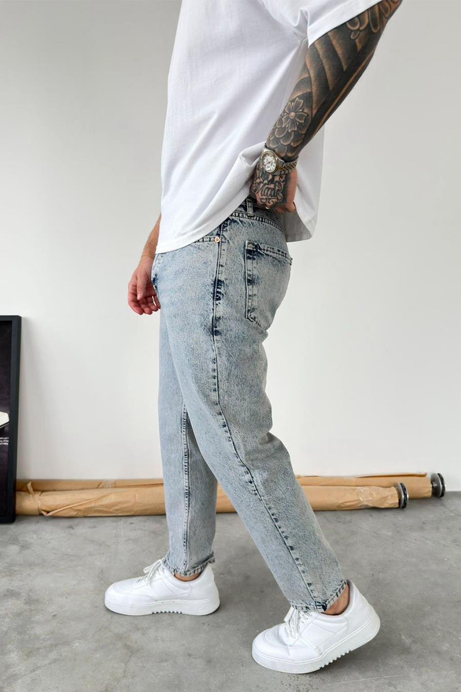 Eskitme Mavi Soft Degrade Boyfriend Pantolon