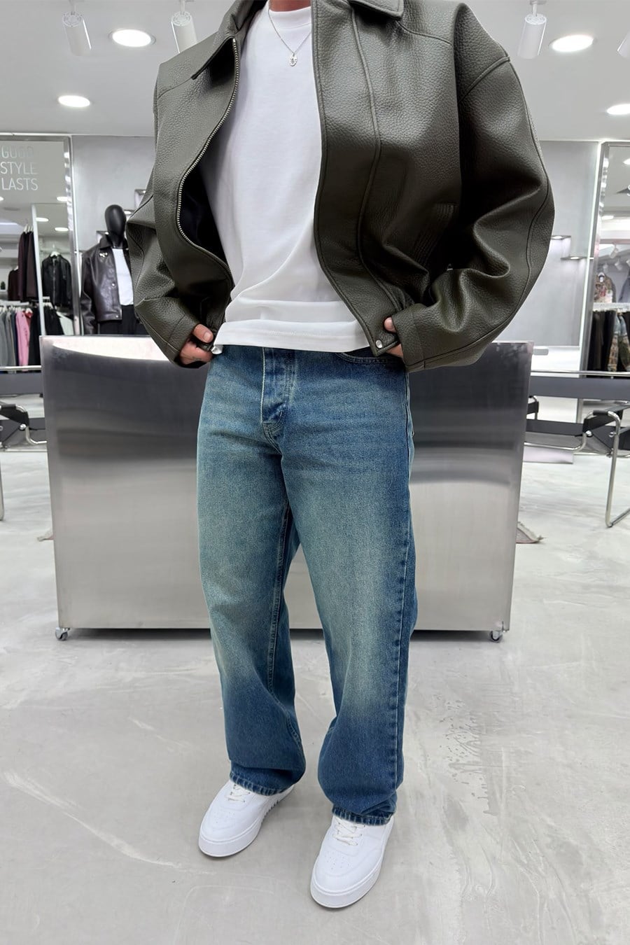 Eskitme Mavi Soft Degrade Premium Baggy Pantolon