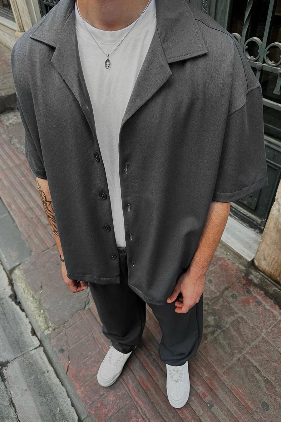 Füme Basic B4 DAD Boxy Fit Oversize Gömlek