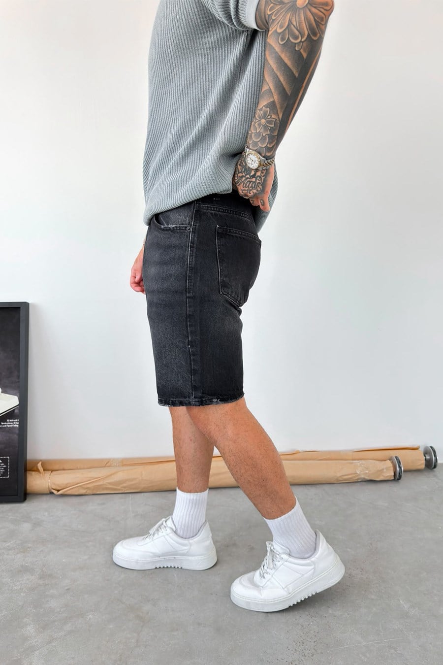 Füme Basic Baggy Kot Şort