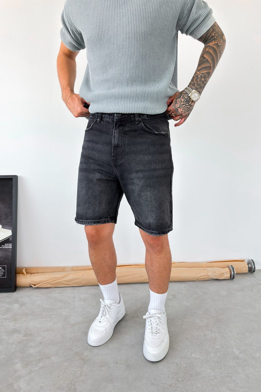 Füme Basic Baggy Kot Şort