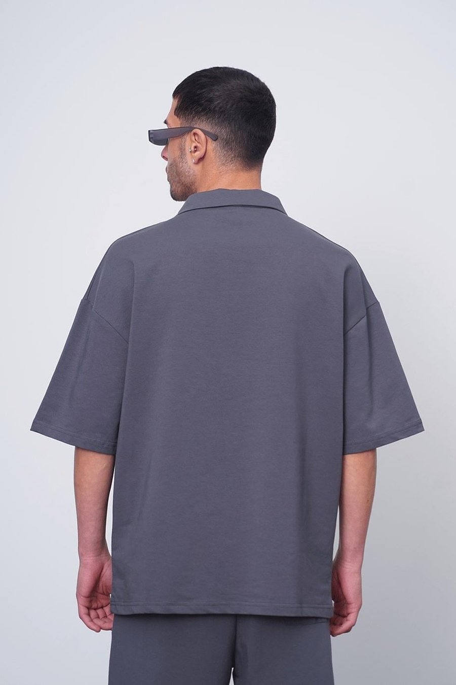 Füme Siyah Tokyo EE Oversize Polo Yaka
