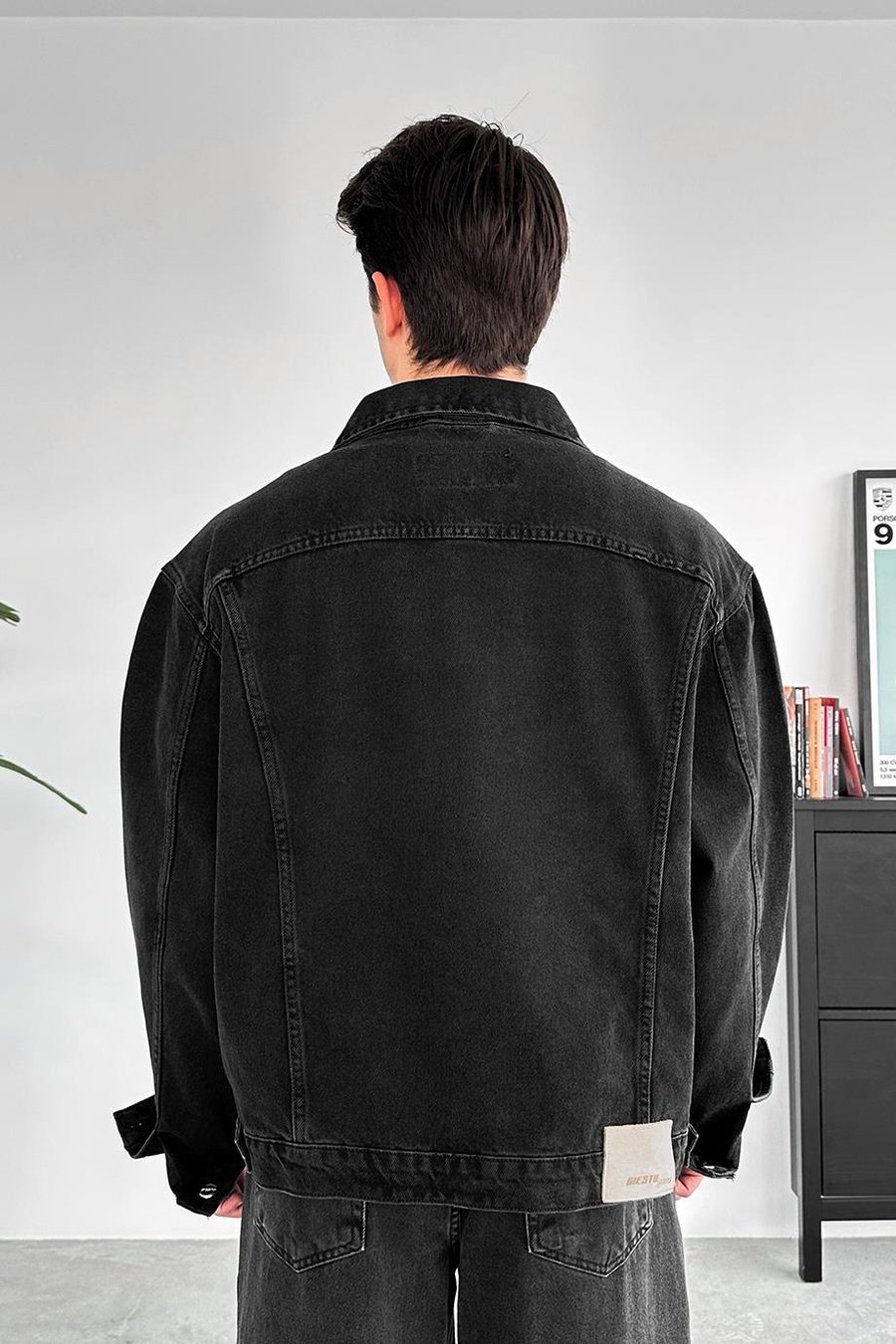Füme Tasarım Cepli Oversize Kot Ceket