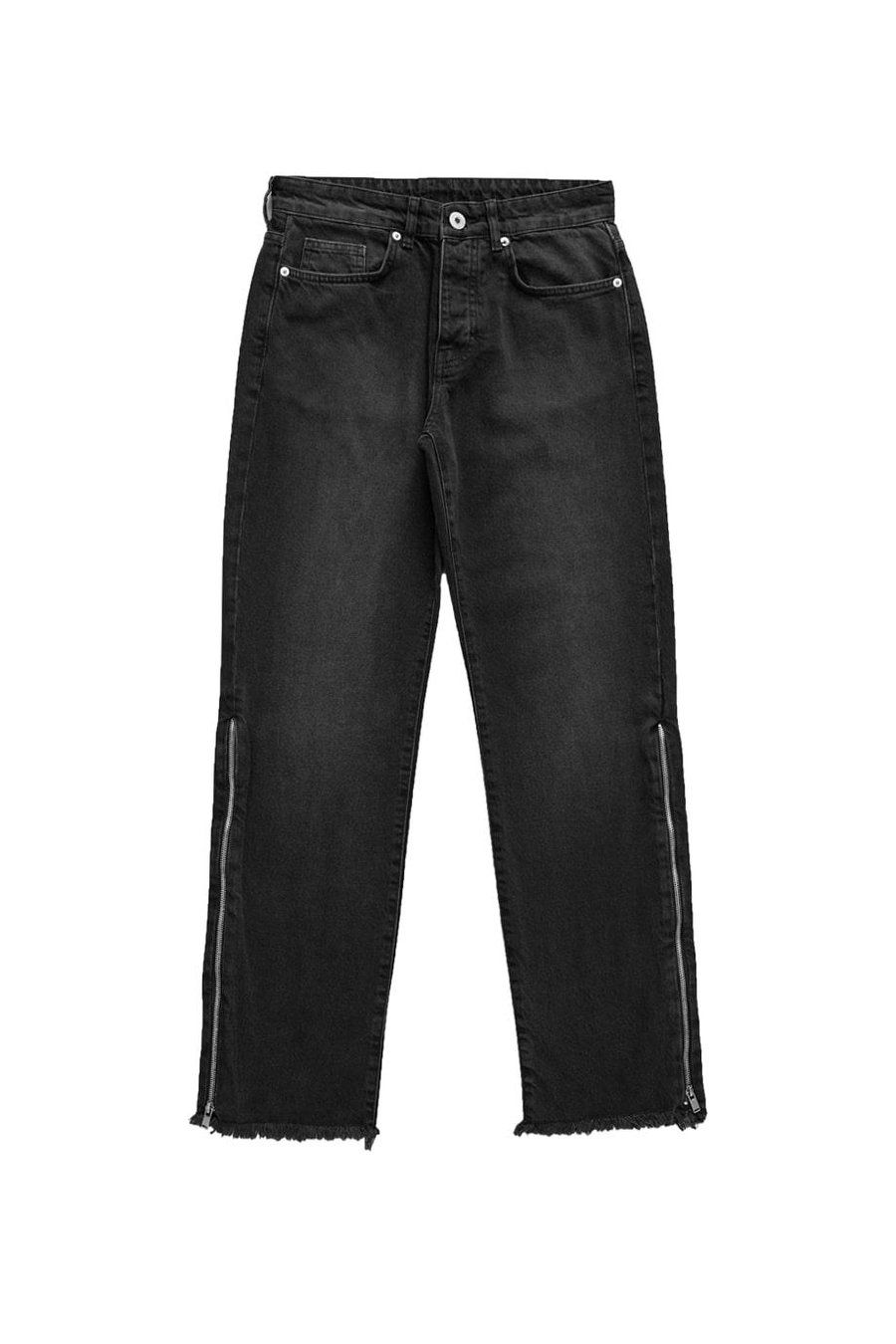 Füme Yarım Fermuar Yırtık Paça GD Baggy Pantolon