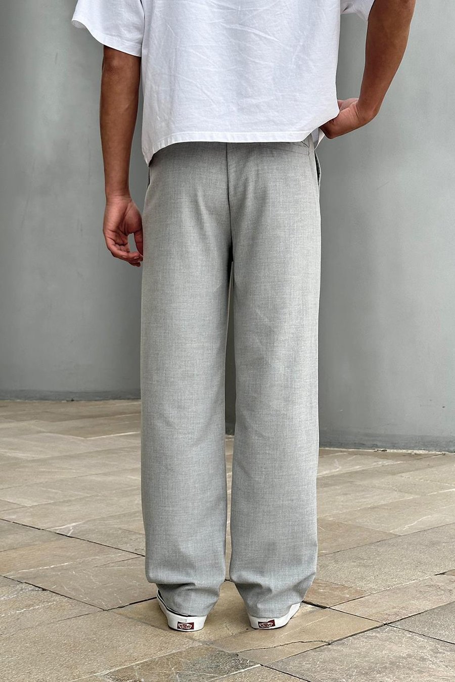 Gri Basic Kumaş A9 DL Baggy Pantolon