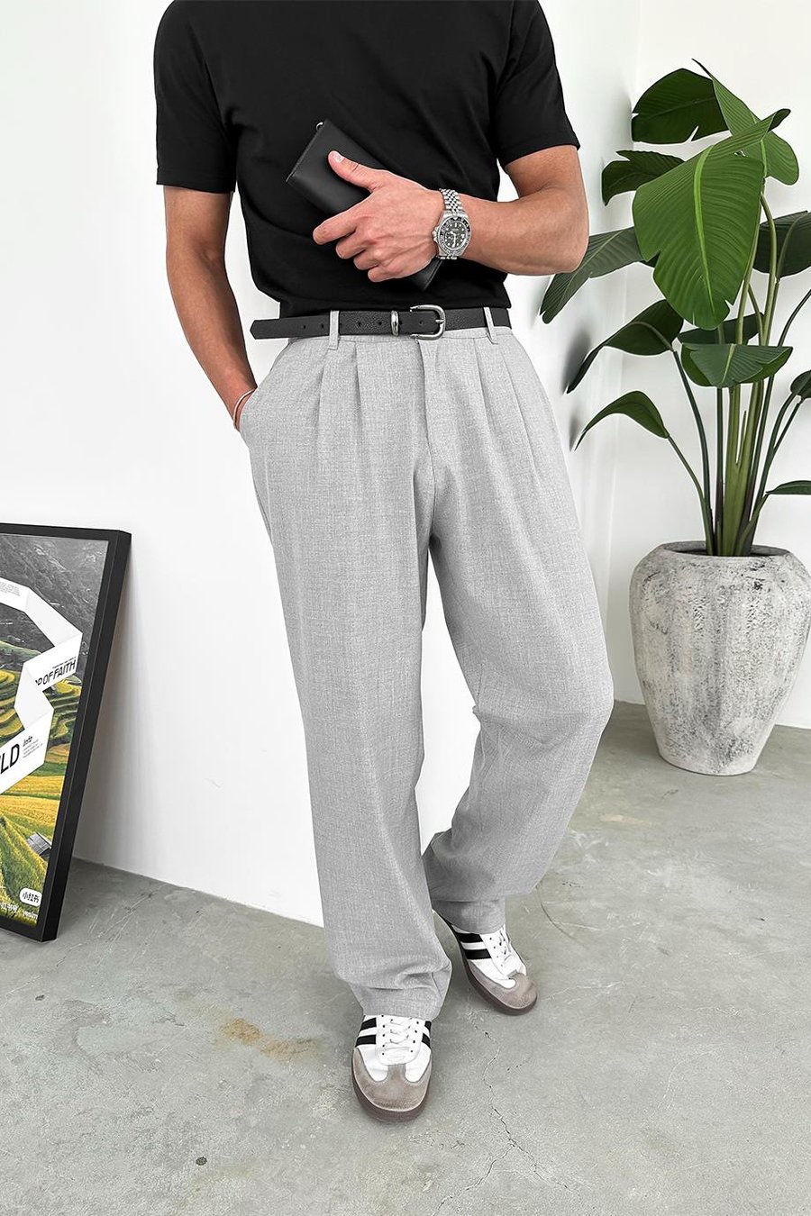 Gri Basic Premium Kumaş Pantolon