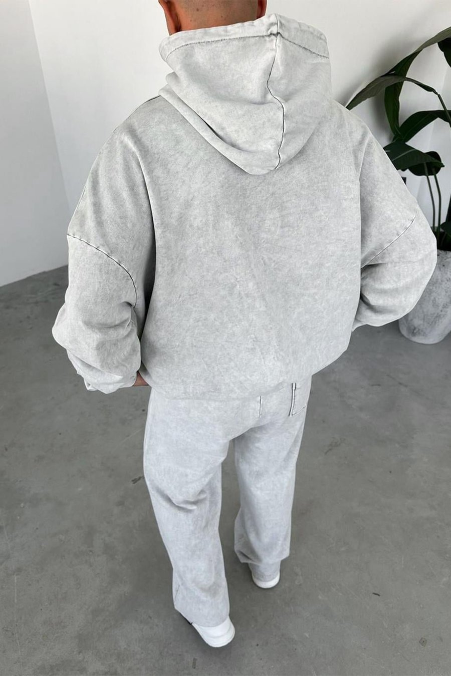 Gri Basic Yıkamalı Oversize Sweatshirt