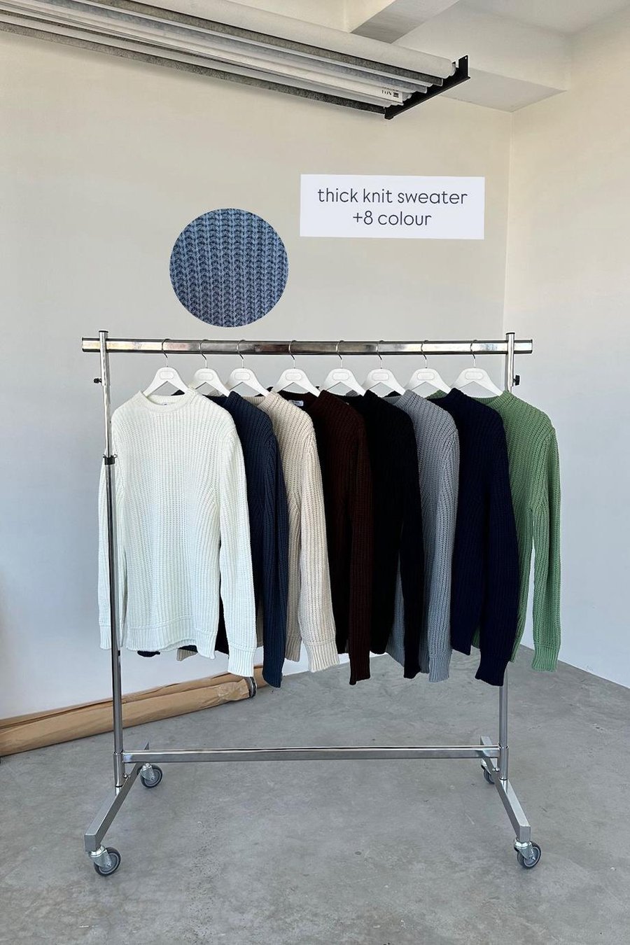 Gri Bisiklet Yaka Oversize Örgü Kazak