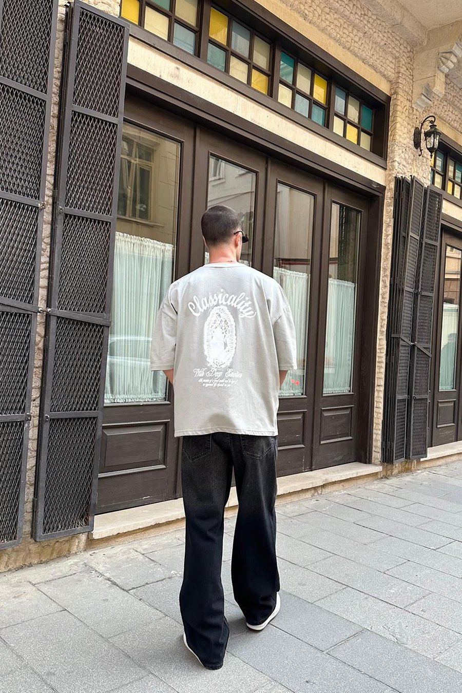 Gri Classicality OUTPLENTY PREMİUM Oversize Tişört