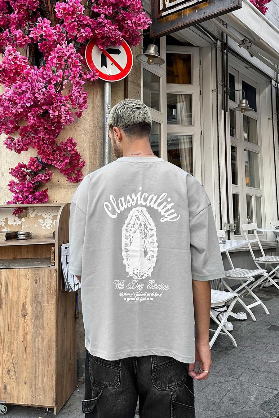 Gri Classicality OUTPLENTY PREMİUM Oversize Tişört