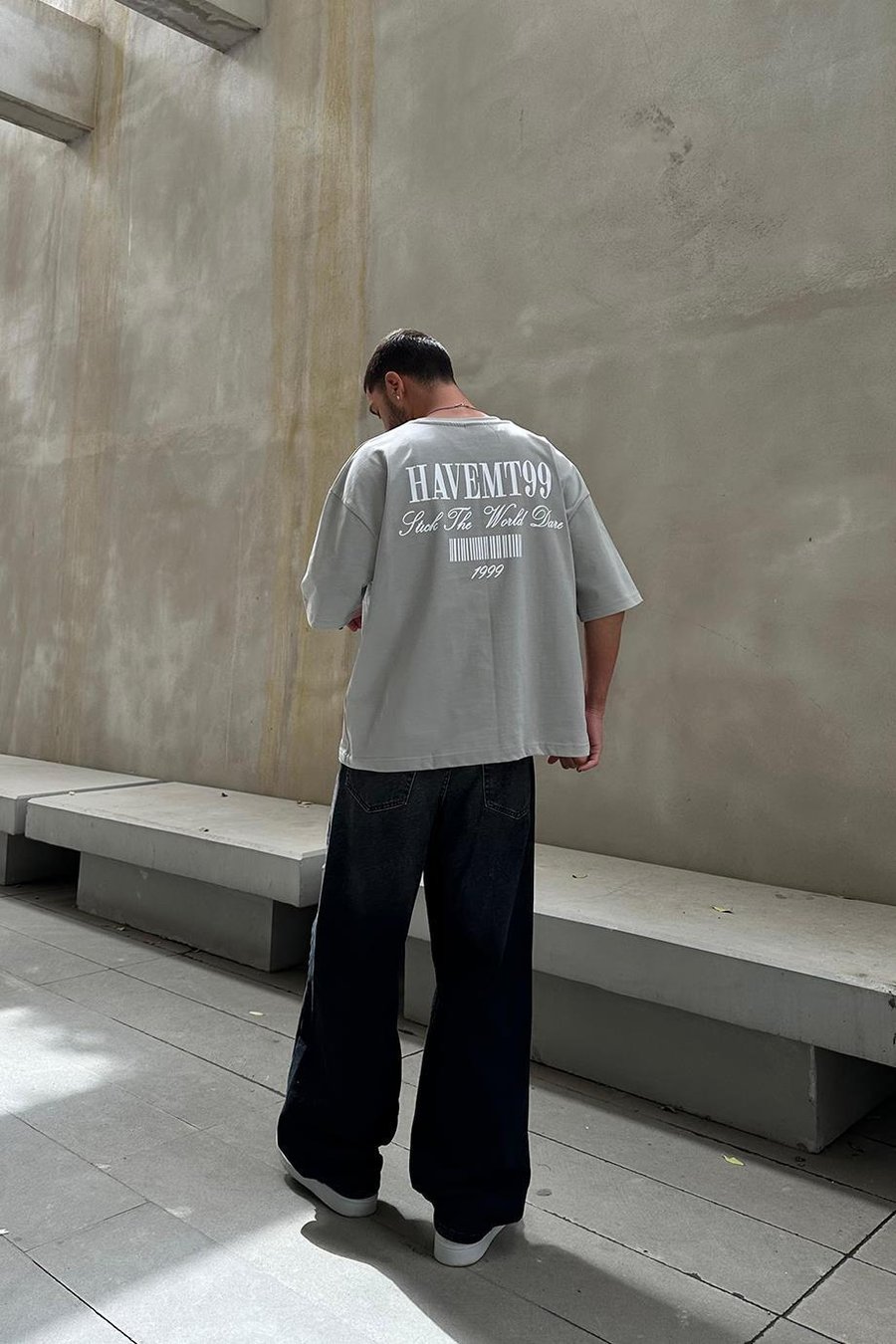 Gri Havemt99 OUTPLENTY PREMİUM Oversize Tişört