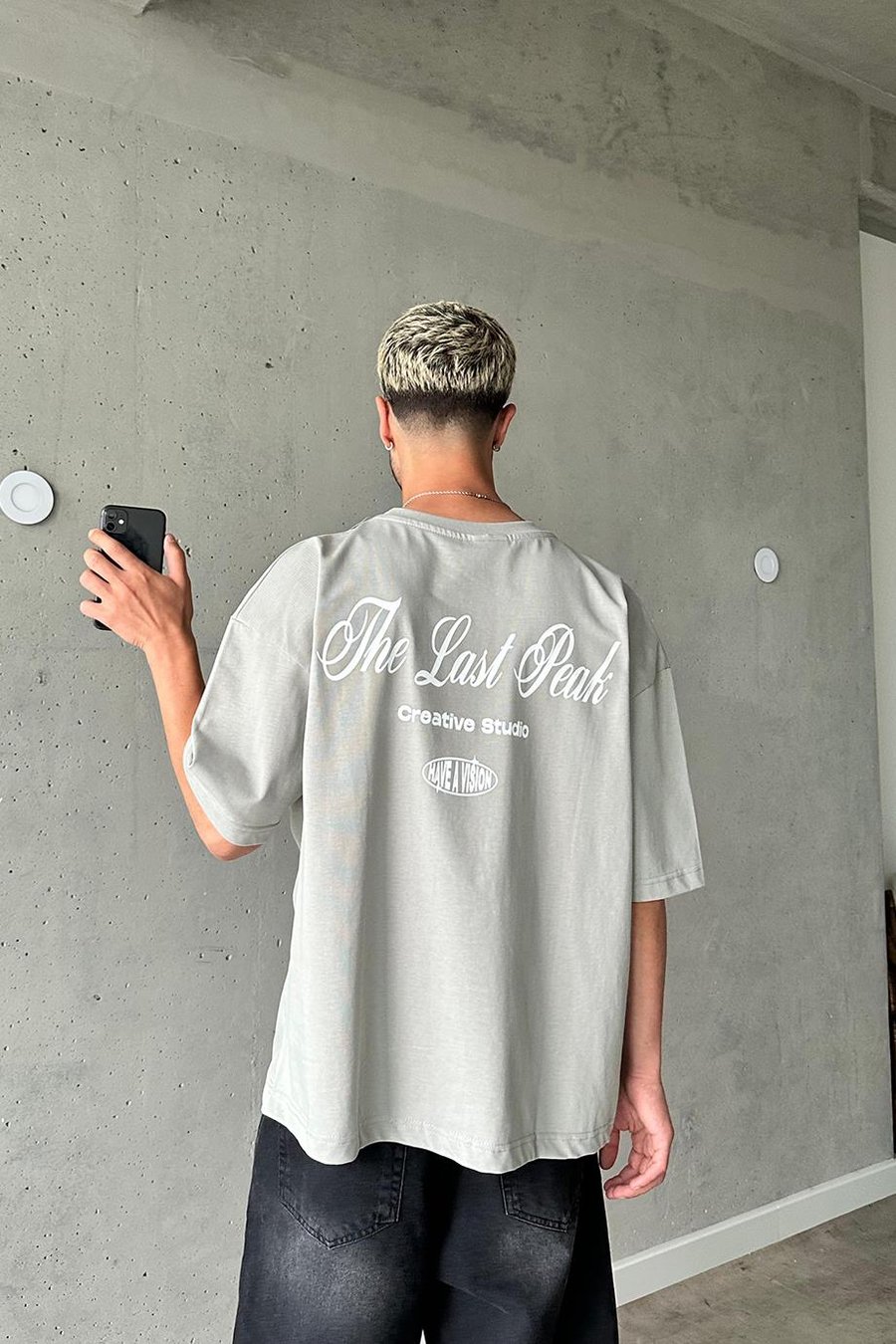 Gri Last Peak OUTPLENTY PREMİUM Oversize Tişört