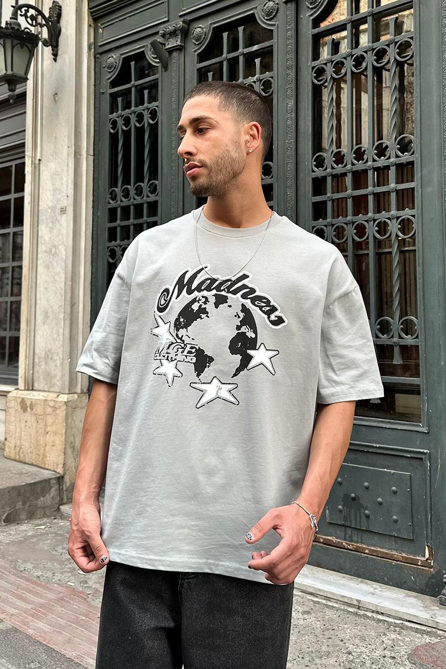 Gri Madness PM Oversize Tişört