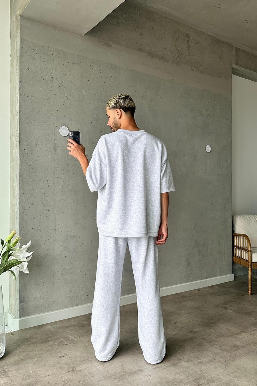Gri Melanj 350GSM OUTPLENTY PREMİUM Basic Oversize Tişört