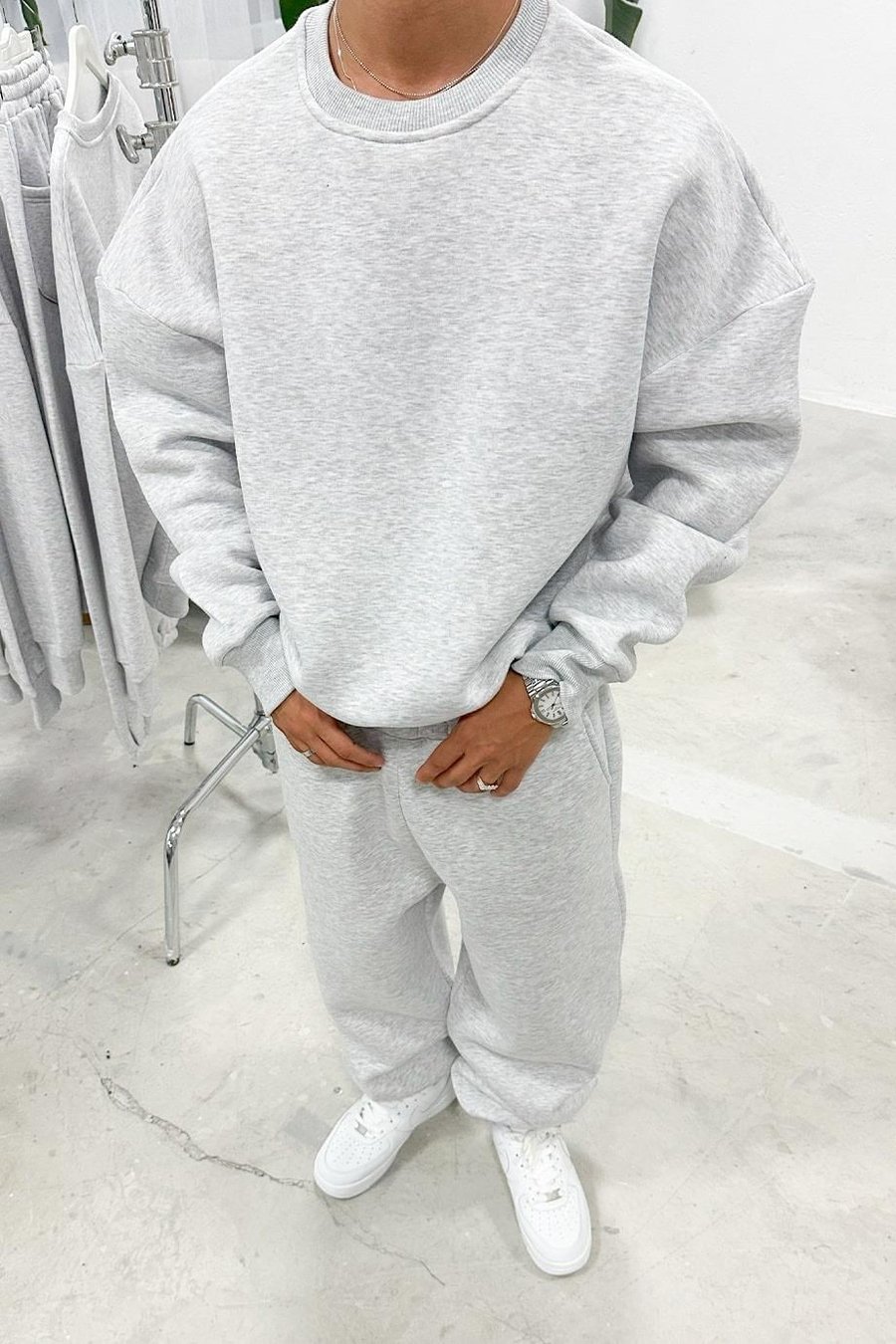 Gri Melanj Cozy Basic Oversize Sweat