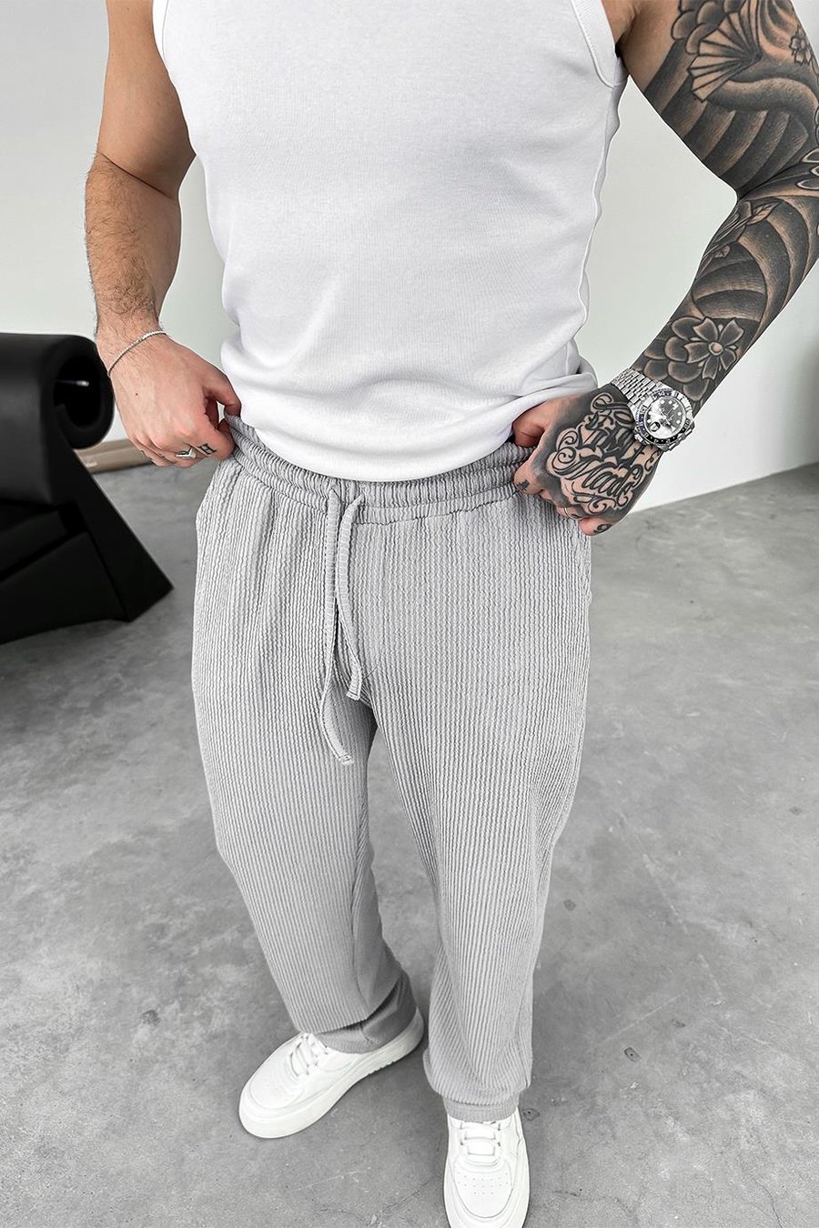 Gri Sandy Comfort Baggy Pantolon