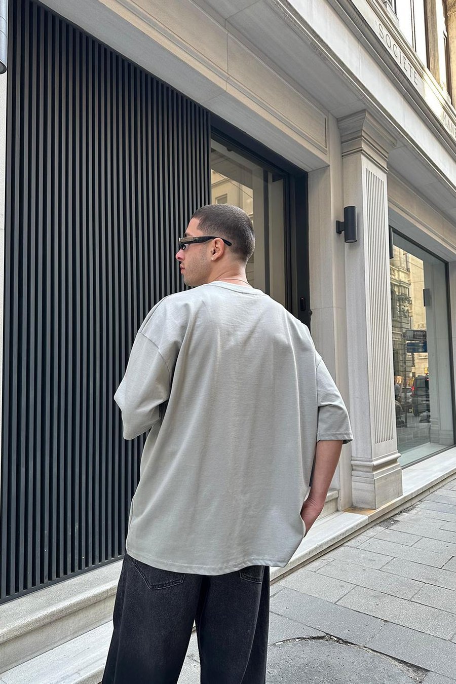 Gri Vacation 1967 Nakış Detay OUTPLENTY PREMİUM Oversize Tişört