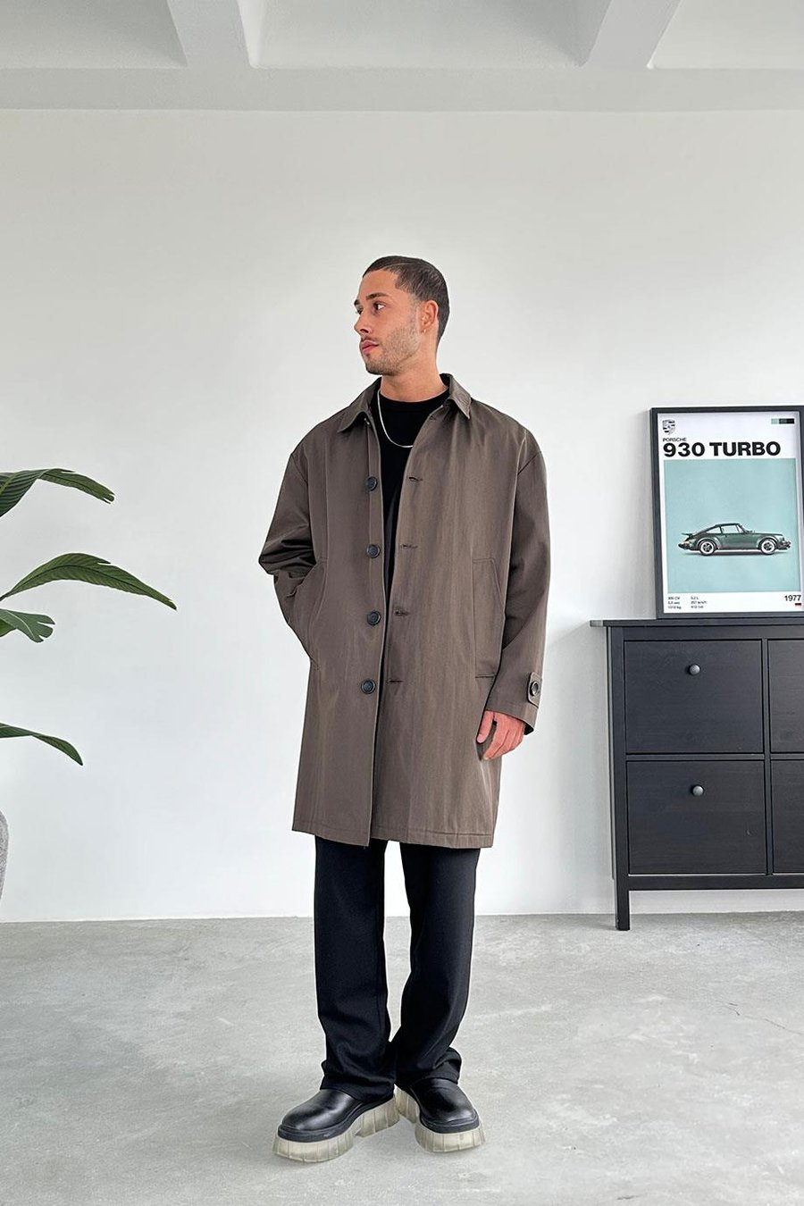Haki Basic Oversize Trençkot