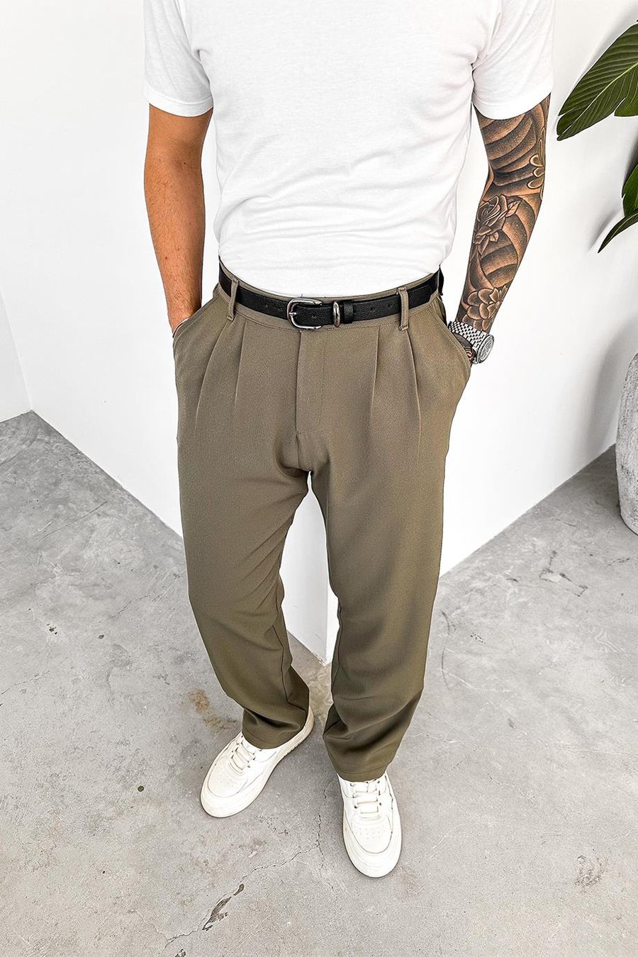 Haki Basic Premium Kumaş Pantolon