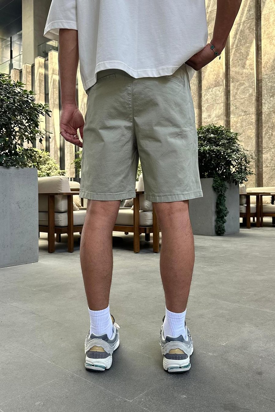 Haki Gabardin Basic 4Z DL Relaxed Fit Şort
