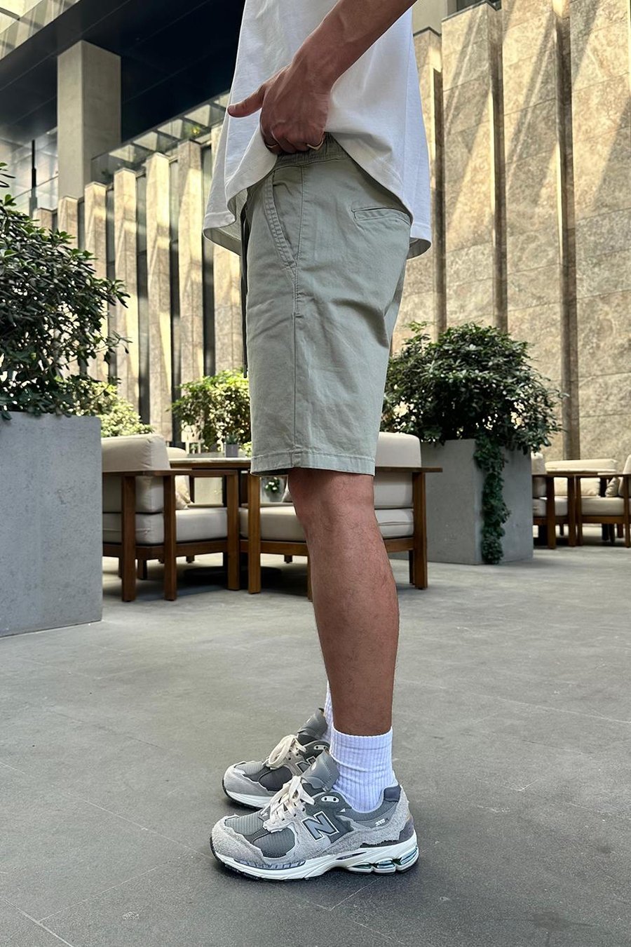Haki Gabardin Basic 4Z DL Relaxed Fit Şort