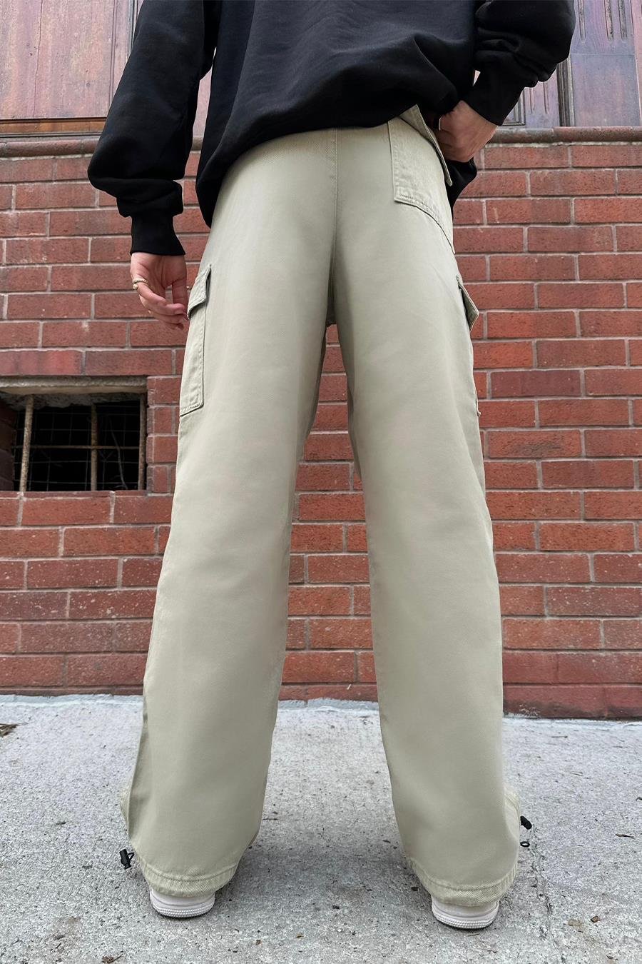 Haki Kargo Cepli DL Ayarlanabilir Baggy Pantolon