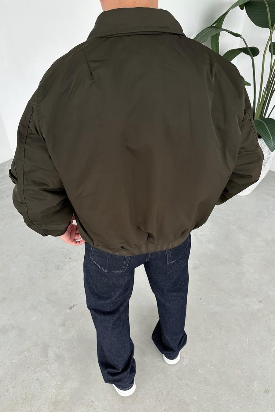 Haki Retro Tasarım Bomber Ceket