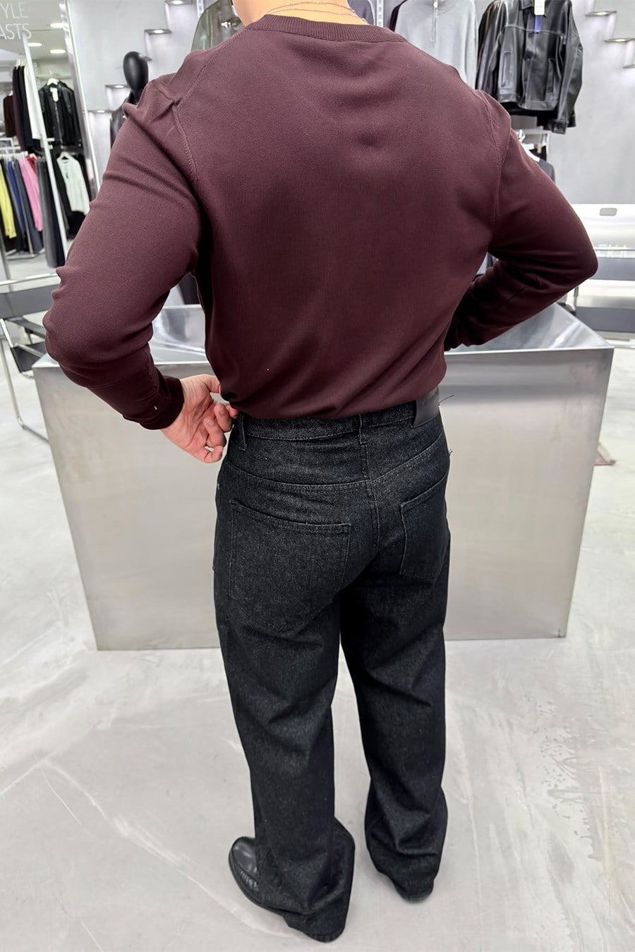 Kahverengi Basic Premium V Yaka Triko Kazak