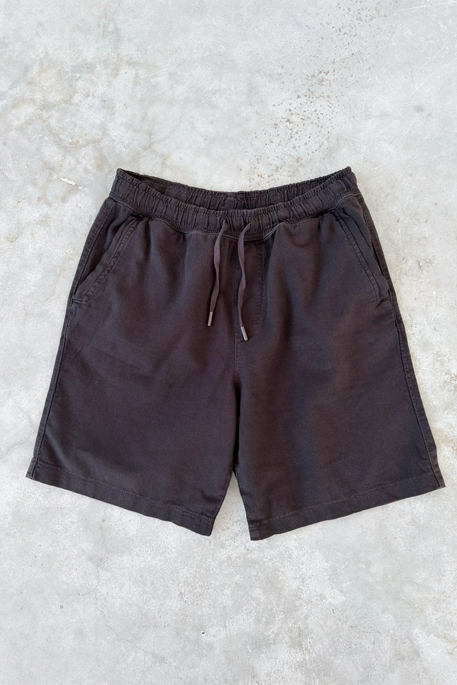Kahverengi Basic Relax Fit Keten Şort