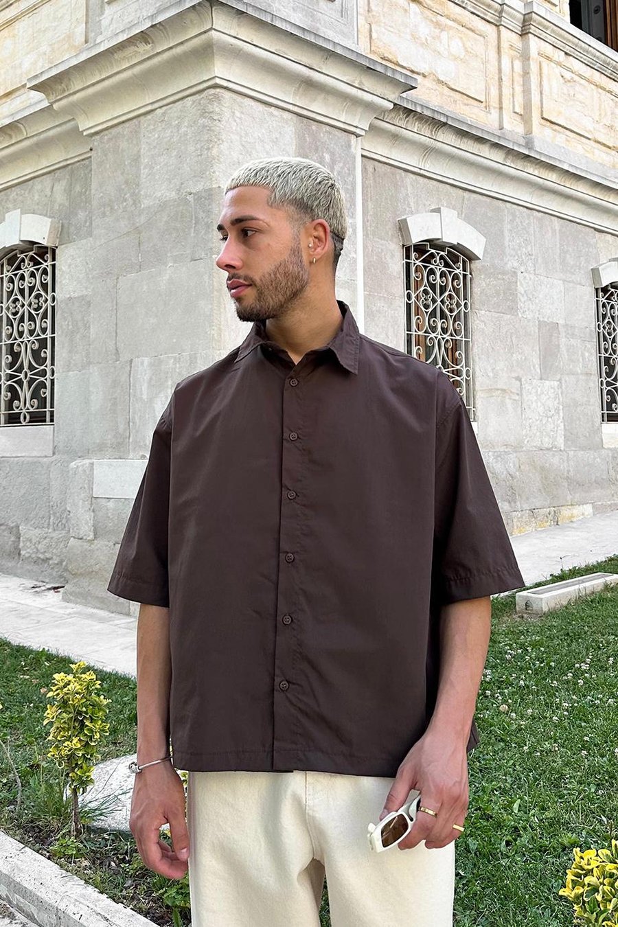 Kahverengi Basic Y2 PM Oversize Gömlek