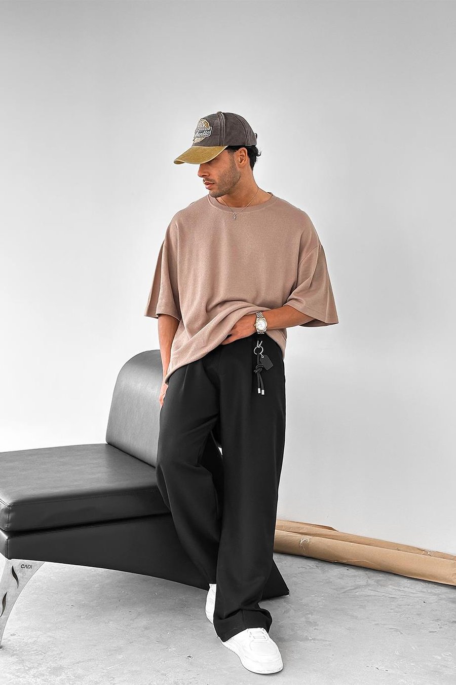 Kahverengi BS Dokuma Premium Oversize Tişört