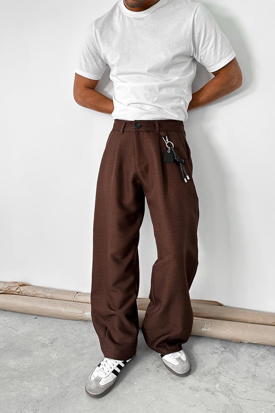 Kahverengi Cozy Tasarım Kumaş Pantolon