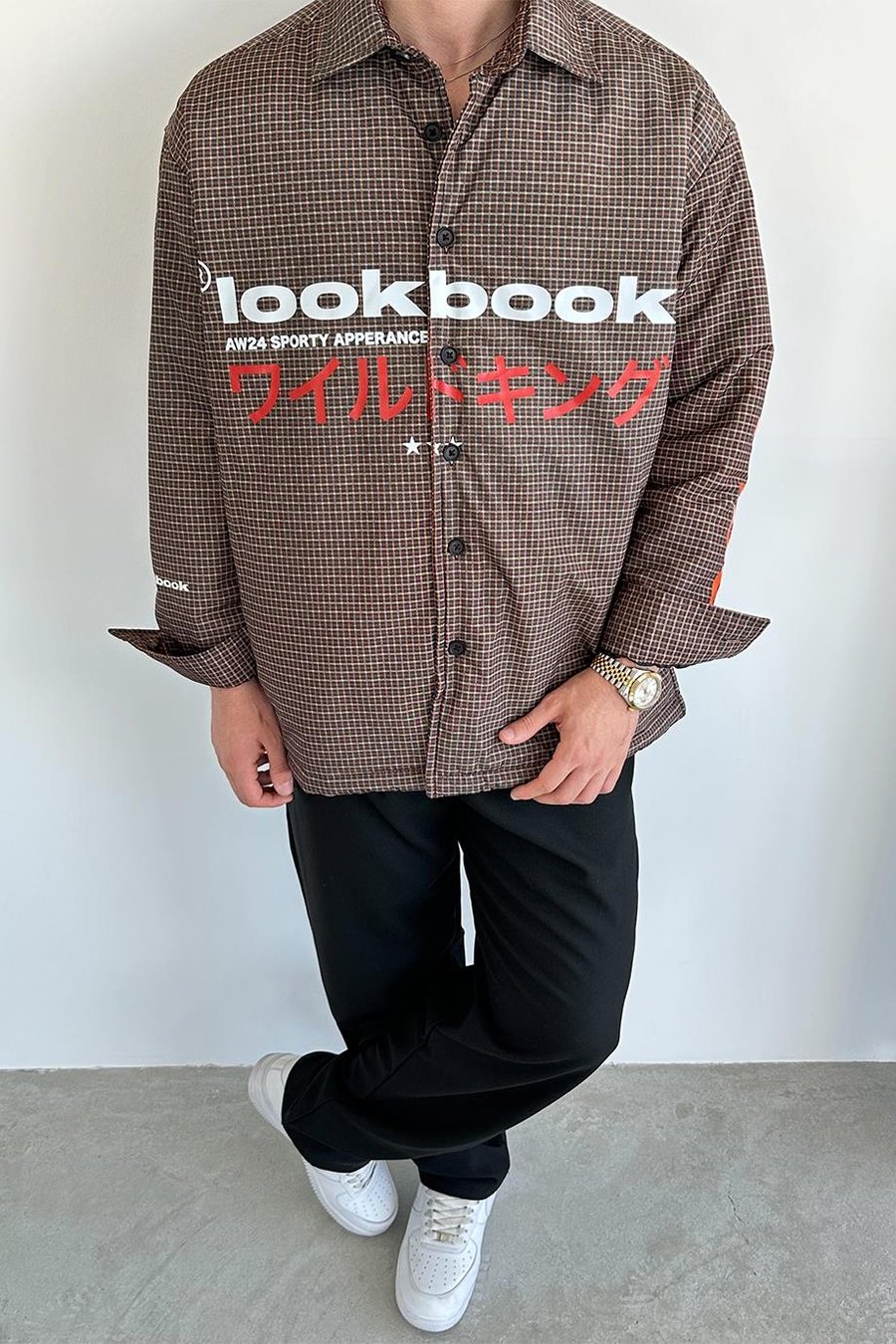 Kahverengi Lookbook Baskılı Şişme Mont