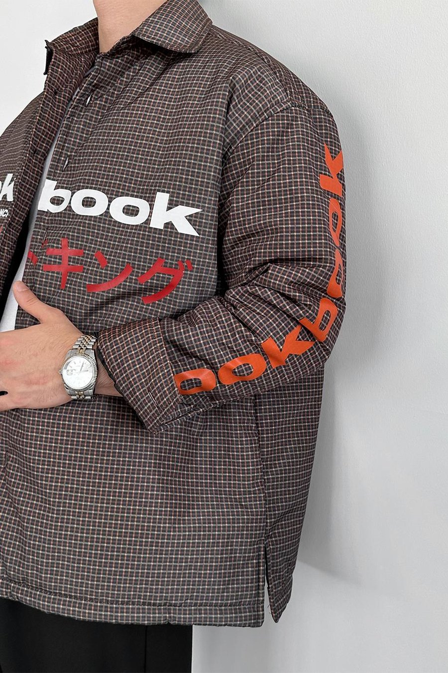 Kahverengi Lookbook Baskılı Şişme Mont