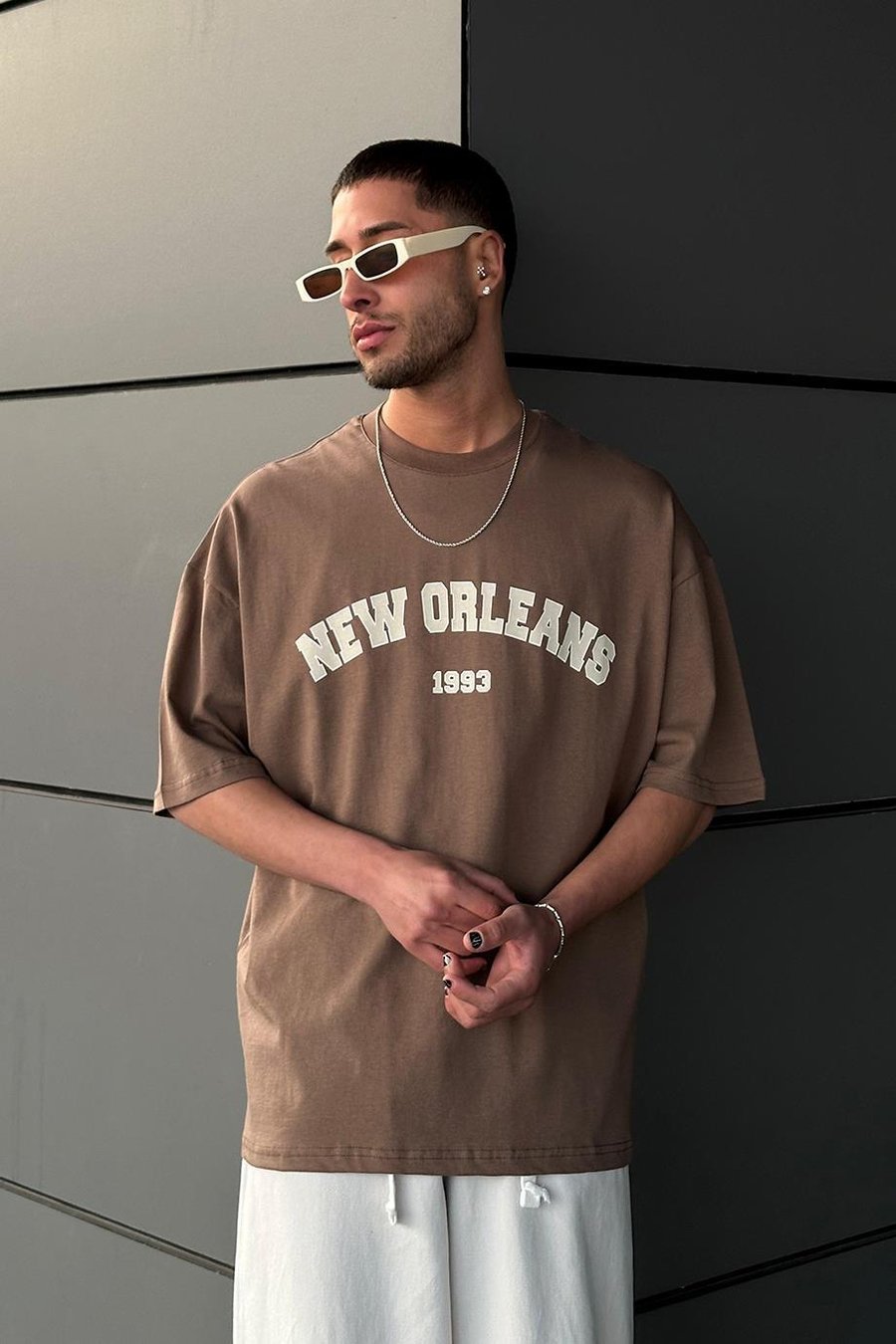 Kahverengi New Orleans 01 PM Oversize Tişört